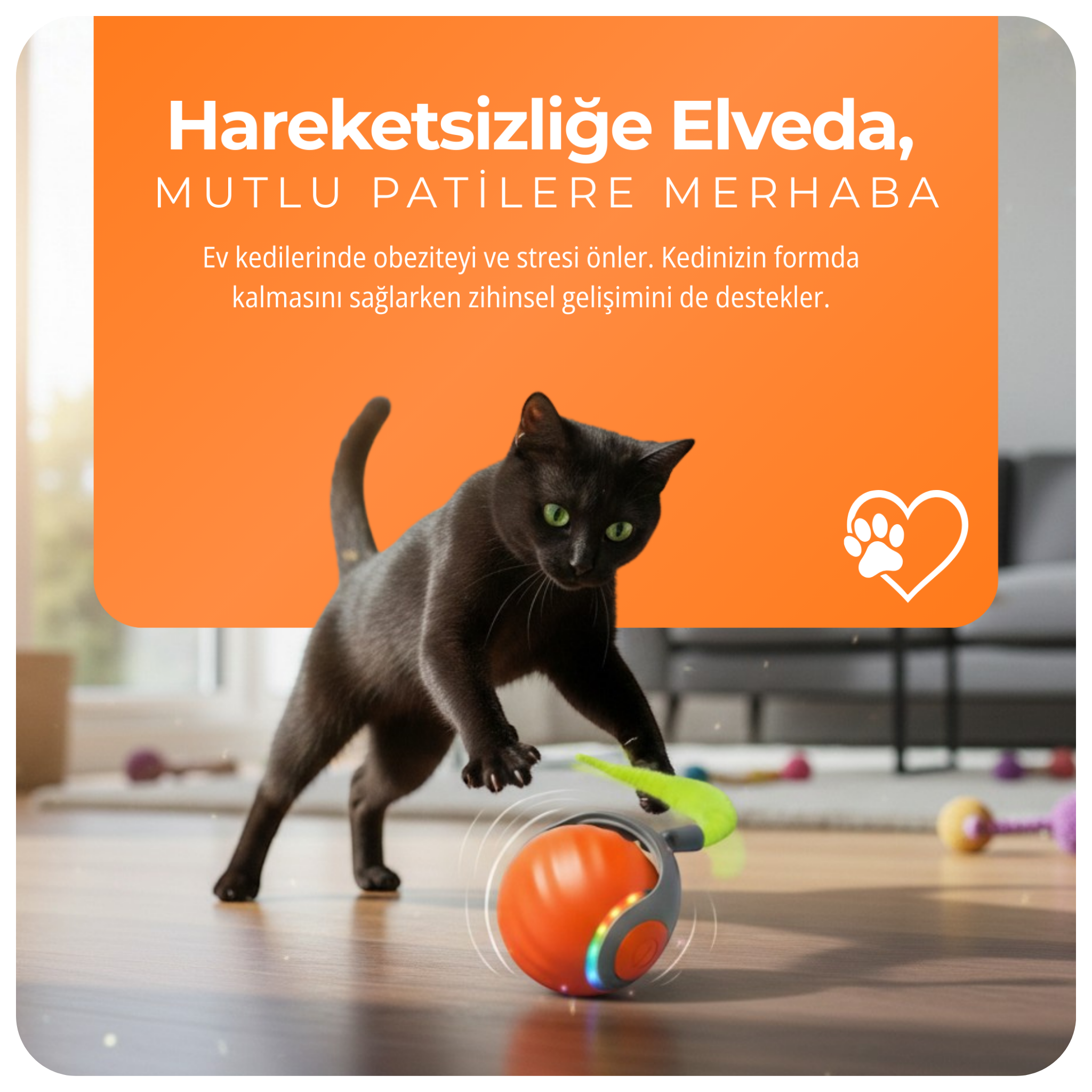 Akıllı Kuyruklu İnteraktif Kedi Topu